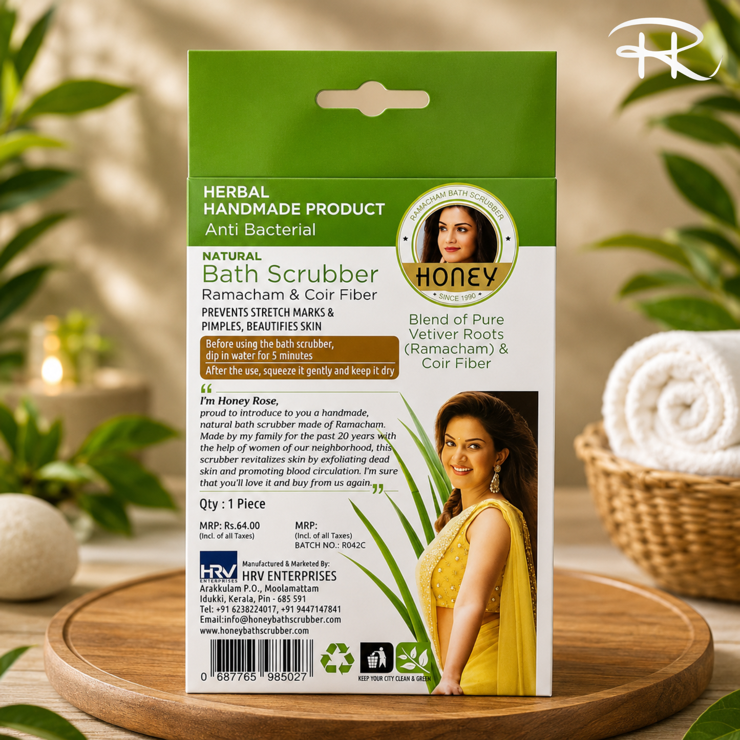 Honey Ramacham Natural Bath Scrubber (Pack of 1)